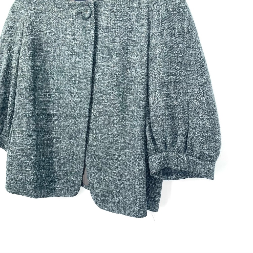 Banana Republic Women’s Gray Wool Hemp Blend Tweed Cropped Swing Jacket Size 14 - Picture 5 of 14